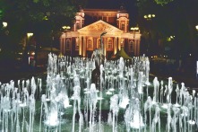National Theater "Ivan Vazov" during the night.